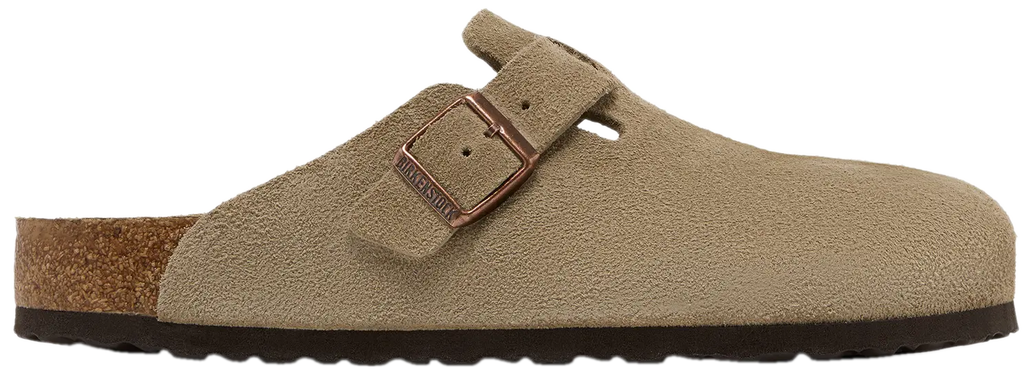 Birkenstock Boston Soft Footbed Suede Narrow Taupe